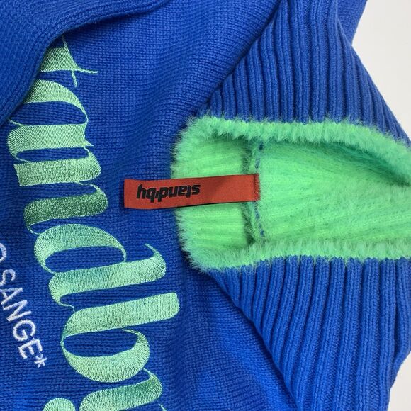 Soft Green Blue Standby Sweater ACREDITO QUE O SANGE Size M - Picture 7 of 13